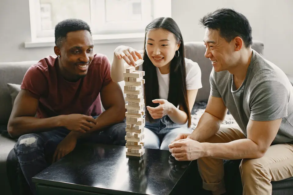 People connecting and playing indoors